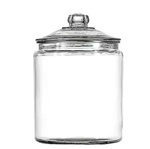 Heritage Hill Glass Jar with Lid 2 Gallon Clear Storage Container for Home Use