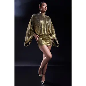 GOLDEN HOUR RHINESTONE MINI DRESS