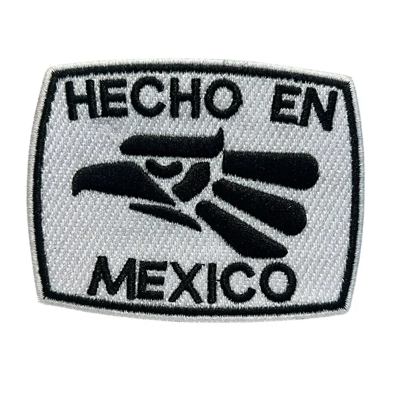 Hecho en Mexico Embroidered Patch — Iron On Patch 9 cm X 6.5 cm