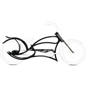 Tracer FM-LEOPARD 26" Cruiser Bike Frame, Stretch Steel Chopper EBike Frame Include Triple Tree Fork and Chain Guard Multiple Colour bikeaccessories bicycleaccessories