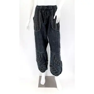 Faded Vintage Cotton Harem Pants | Distressed Boho Style