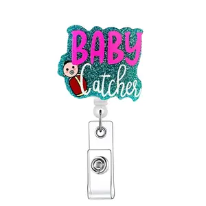 Baby Cartoon Design Badge Reel, 1 Count Retractable Badge Holder With Clip, ID Badges & Supplies for Nurses, Doctors, Students & Office Staff