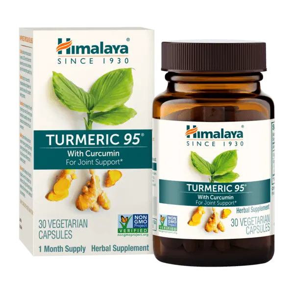 Himalaya Turmeric 95 - Herbal Supplement with Turmeric Curcumin for Joint Support and Mobility, 95% Curcuminoids - Vegan, Non-GMO, Gluten Free, 600 mg, 30 Capsules