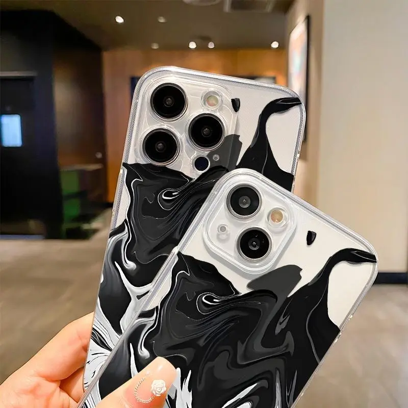 Marble Pattern Phone Case, Decorative Phone Protector Cover, Phone Accessories Compatible with iPhone 16 15 14 13 12 11 8 7 X XS XR Plus Pro Max SE MINI Series, Casing