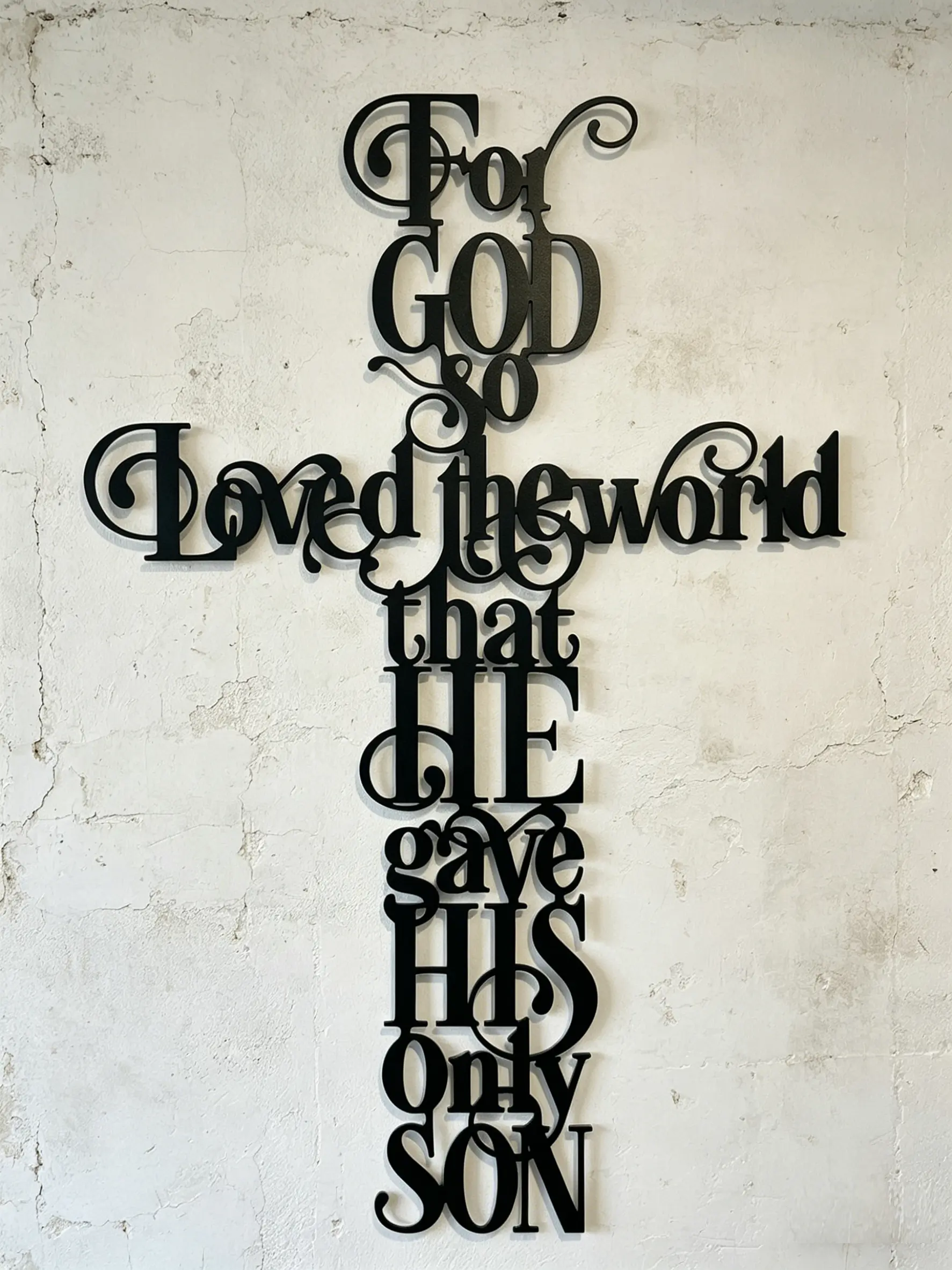 Metal Cross Wall Art Decor - Cross Design Hanging Spiritual Wall Decor, Stylish Christian Religious Jesus Crucifix Statue Painting