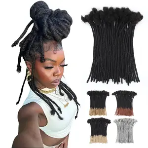 CCLG #1B Premium Real Human Hair Loc Journey Handmade Natural Dreadlock Extensions 0.6cm Thickness 4/-12 Inches  Dye & Bleach Ready for Natural Styles LOC EXTENSION add length basic natural color instant  dreads hair extensions twist king