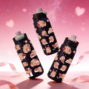 1 pc 28oz Stainless Steel Tumbler with Flip Top Lid, Cute Capybara Pattern, Vacuum Insulated Cup, Keeps Drinks Hot for 12 Hours and Cold for 24 Hours, Leak-Resistant Design, Ideal for Office, Travel, Daily Use and Gifts.