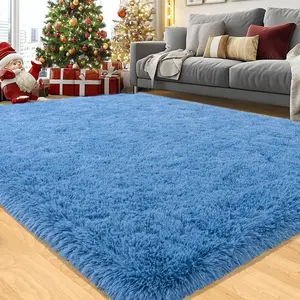 Area Rugs For Living Room, Ultra Soft Large Shag Living Room Rug Fluffy Rug Carpet For Bedroom, Plush Modern Floor Rug For Kids Room Fuzzy Rug For Home Decor Aesthetic, Dusty Blue