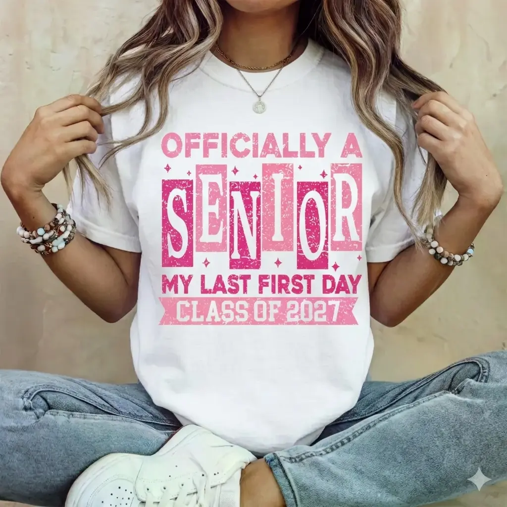 Officially a Senior — My Last First Day Class of 2027 school-themed graphic tee, graduation gift apparel, academic milestone top