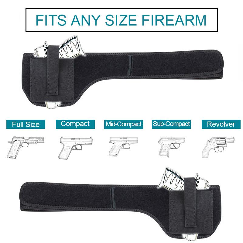 Universal Ambidextrous Belly Band Holster - Concealed Carry for 9Mm, Compact, G-Series, LCP, LC9, Sig P365 - Quick Access, Fastening, Made of Polyester, Timeless Design