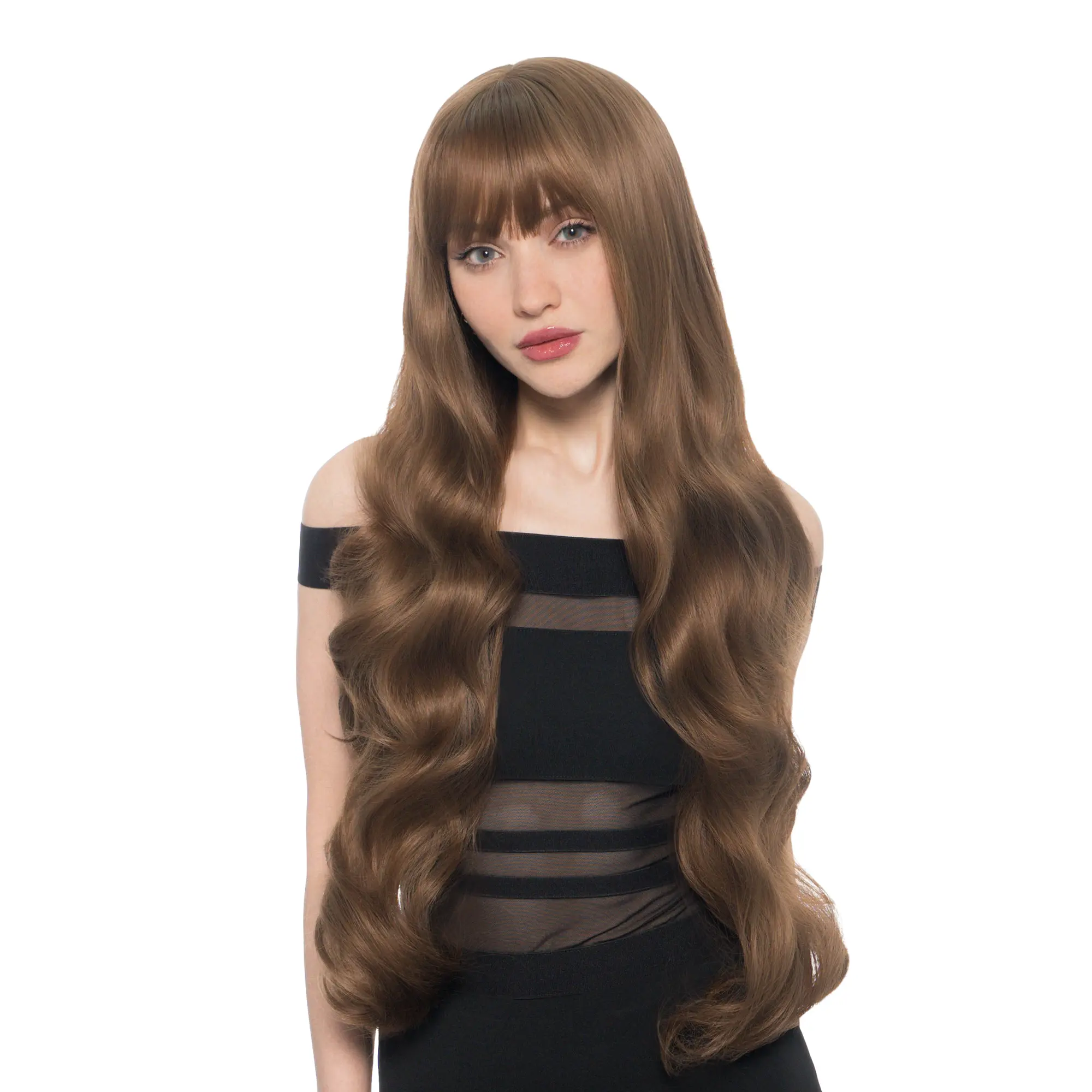 RAPUNZEL' 31-Inch Warm Brown Full-bodied Waves Synthetic Wig | 【Heat Resistant】【Cap Included】 | #39 @37 *42 43FSGB