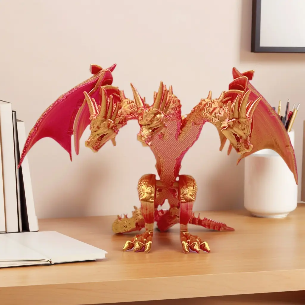 3D Printed Flying Dragon Figurine, Decorative Home Ornament, Indoor Outdoor Statue Decoration, Cute Pet Decor, Unique Gift for Animal Lovers, Friends & Collectors, Decorative Ornaments, Decorative Piece