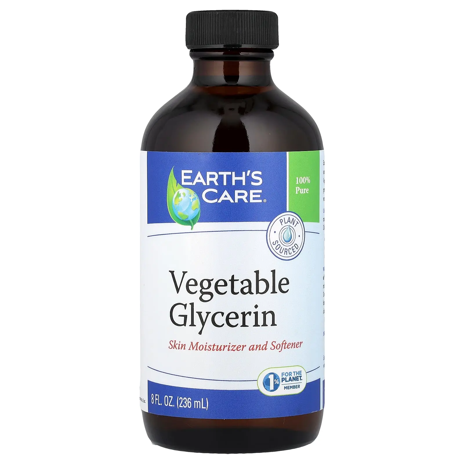 Earth's Care 100% Pure Vegetable Glycerin, 8 fl oz (236 ml) Earth's Care 100% Pure Vegetable Glycerin, 8 fl oz (236 ml)