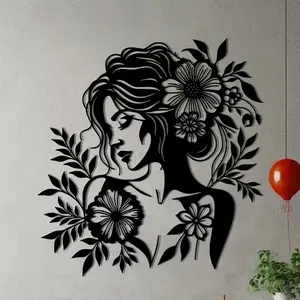 Elegant Floral Metal Wall Art Sculpture, Perfect Home & Office Decor, Unique Modern Line Design, Ideal Gift for Flower Lovers, Floral Abstract Design, Home Decor Accessory, Wall Art Decoration