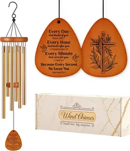 Aurahouse Christian Gifts for Women Men, Wind Chimes with Bible Verse, Religious Christian Birthday Gifts, Inspirational, Faith Based Gift for Women Mom Sisters Friends Coworkers LDTYUS
