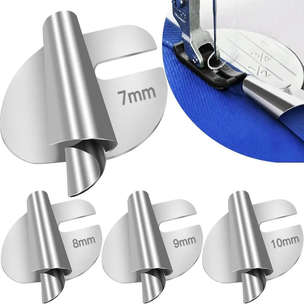 Sewing Rolled Hem Presser Foot, 4 Counts/set 7-10mm Rolled Hem Presser Foot, Sewing Machine Feet Hemming Machine Hand Sewing Accessories Sewing Supplies Sewing Tools Crafts