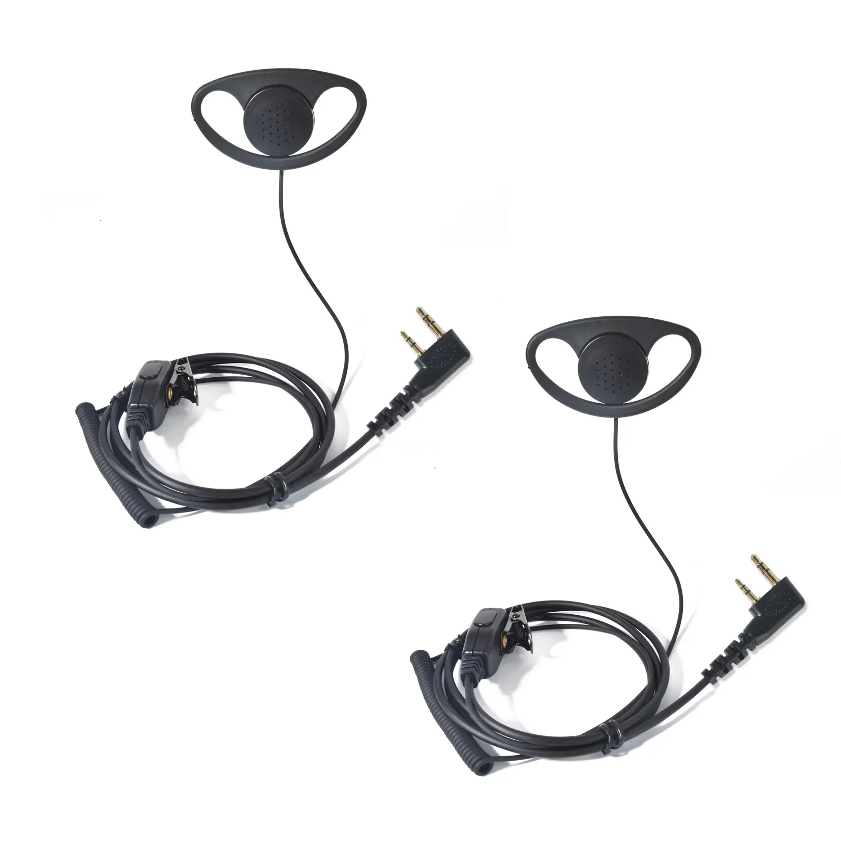 YNIBST D Shape Two Way Radio Earpiece with PTT, Walkie Talkie Headset with Swivel Boom Mic for Baofeng Kenwood Retevis 2 Way Radio UV-5R Mini BF-F8HP PRO 5RM DM32 UV32 GM21 UV-5G Plus K5PLUS AR-152 UV-17R BF-888S GM-15PRO UV-S9 Plus Etc Radio(2 Pack)