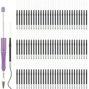 100pcs Beadable Pens Refills Bead Pen Refills for Plastic Bead Ballpoint Pen Beadable Pens Bulk Refills