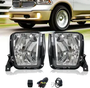 Dodge Ram 1500 Fog Lights Assembly, 2013-2018 & 2019-2021 Classic, 9006 Bulb Type, Waterproof, UV Resistant, Plug N’ Play, Glass Lens, 2-Year Warranty, OE Part 68104820AB/AC