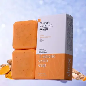 Turmeric Soap, 2 Counts/box Deep Cleansing & Exfoliating Soap Bar, Body Moisturizing Soap, Skin Care Soap, Skin Repair for Women & Men