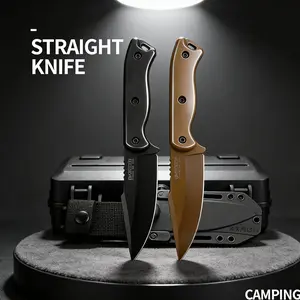 Professional BK18 Fixed Blade Tactical Survival Tool - Heavy-Duty High Carbon Steel EDC Gear with Protective Sheath for Men's Outdoor Camping