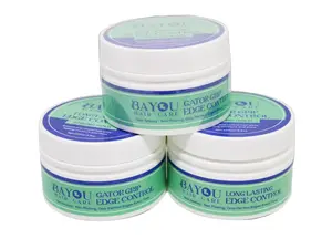 Bayou Hair Care Gator Grip Edge Control Haircare Gel - 3-Pack (3.5oz/100g Each), Unisex, Long-Lasting Hold, Sculpts Edges, Clear, Flawless Results for Curly Textured Hair
