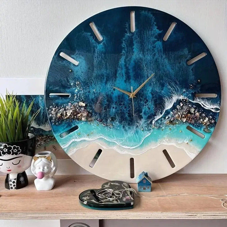 DIY Clock Molds Large Clock Resin Molds, 3D Personalization Clock Silicone Casting Epoxy Resin Photo Display Stand for Home Decor Wall Hanging Clock Making Handmade Gift