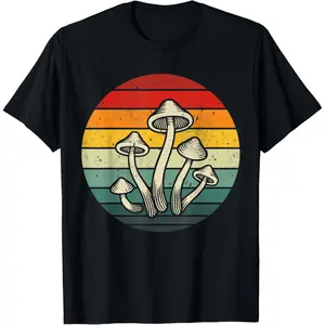 Vintage Retro Mushroom 80s 90s Mushroom lovers Funny Food T-Shirt,Made in USA