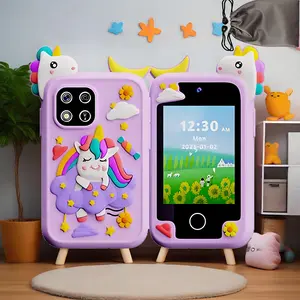 KGG Cute Cartoon Unicorn Pattern Smart Phone, Puzzle Toy Music Toy Unicorn Dinosaur Phone, Digital Selfie Camera Phone MP3 Player Learning Toy Phone Star