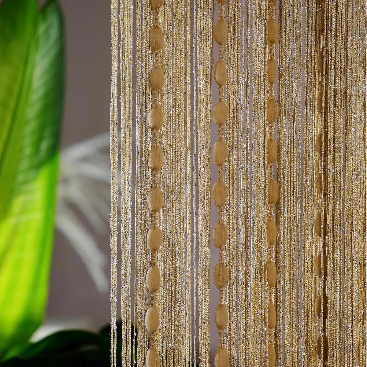 1 Count Tassel String Curtain, Glitter Silver Wire Partition Door Curtain, Hanging Decor for Living Room, Bedroom & Party