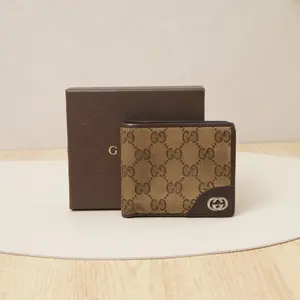 Pre-owned GUCCI GG Monogram Canvas Small Leather Goods Bifold Wallet DS044844 A124