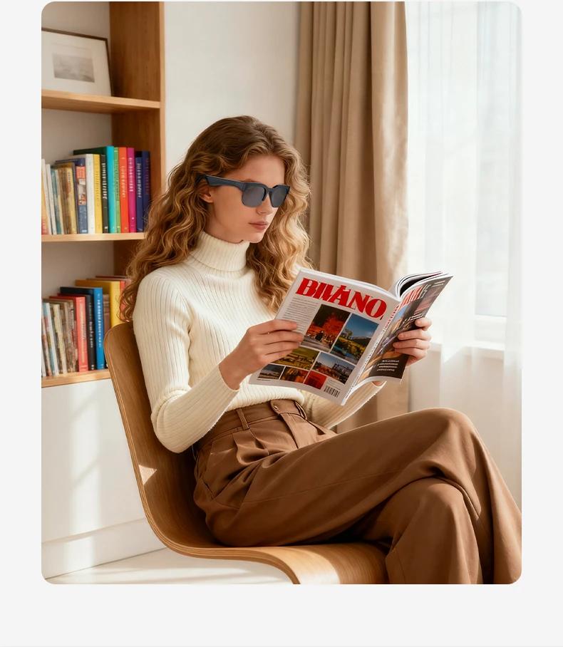 Smart Glasses AI Translation Bluetooth Sunglasses Hands-Free Music & Calls UV Protection Outdoor Sports Headphones for Men Women