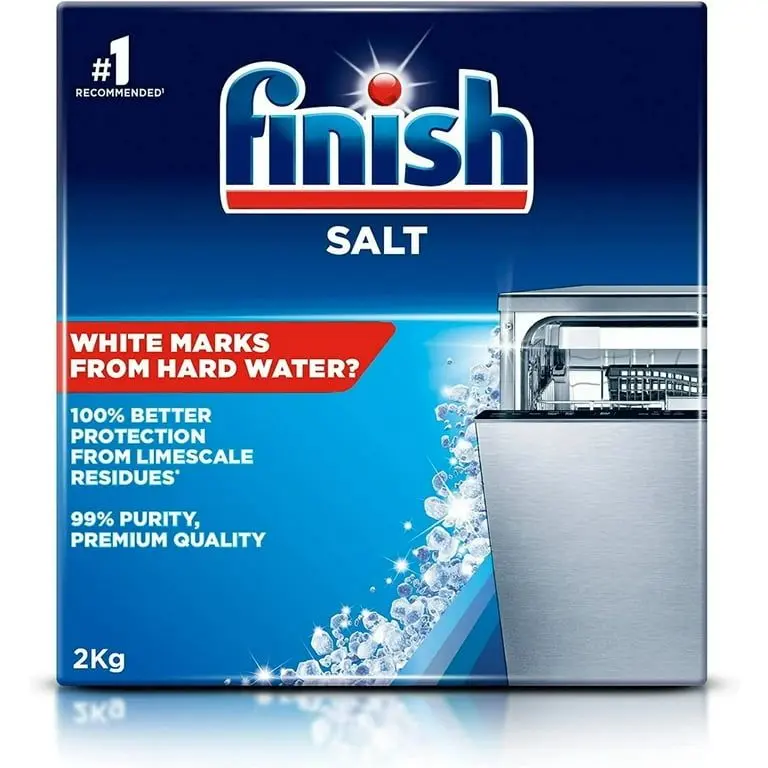 Finish Dishwasher Salt Box 2kg - 99% Purity, 100% Better Protection from Limescale Residues, Premium Quality