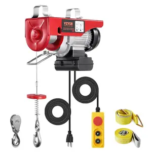 fathersdaygift VEVOR Electric Hoist, 440lbs Garage Hoist with 14ft Wired Control, 110 volt Electric Hoist Winch 40ft Single Cable Lifting Height, Pure Copper Motor and Emergency Stop Switch