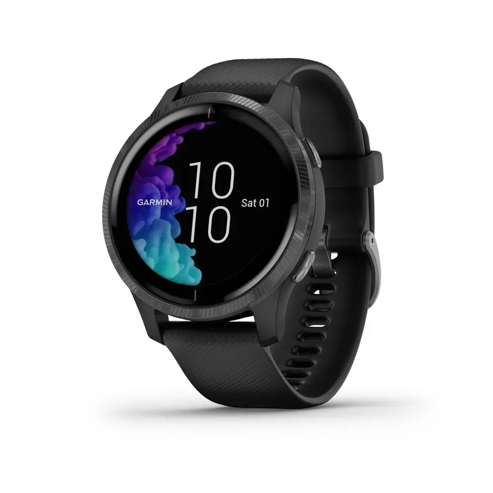 Garmin Venu Smart Watch - Black with Slate Hardware, Wearable Device with Fitness Monitor, Calendar Function, High-Definition Screen