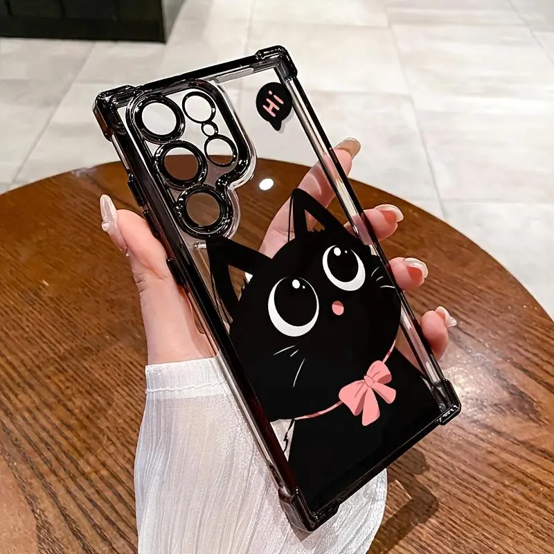 Compatible with Samsung Galaxy S26 S23 Ultra S24 Plus S25 Edge S22+ FE Cute Cat Pattern Phone Case Featuring Strengthened Four Corners Soft Back for Drop Protection