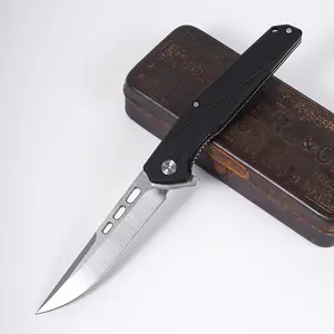 Slim EDC Folding Pocket Knife with G10 Handle, Outdoor Survival Tool for Camping Hiking