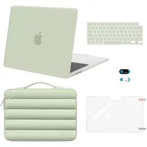MOSISO Compatible with MacBook Air 13 inch Case M5 2026 M4 2025 M3 M2 2024-2022 A3449 A3240 A3113 A2681, Hard Case&Puffy Bag&Keyboard Cover&Webcam Cover&ScreenFilm for MacBook Air 13.6