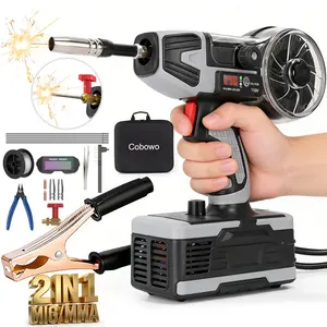 2 in 1 MIG and Stick Welder：250A MIG & MMA Welder 110V Flux Core IGBT Inverter Handheld Gasless Wire Feed Welder for Flux .032"/.040",Inverter ARC Welder Gun for 3/32"-1/8" Rod