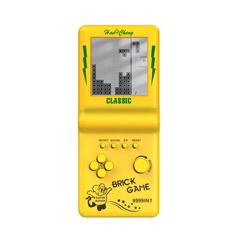 Portable Nostalgic Retro Tetris Handheld Mini Video Game Console - Compact, Aesthetic Fiberglass Design with Headphone Jack, Polyester Protection for Child Players, Travel-Friendly Gaming Device