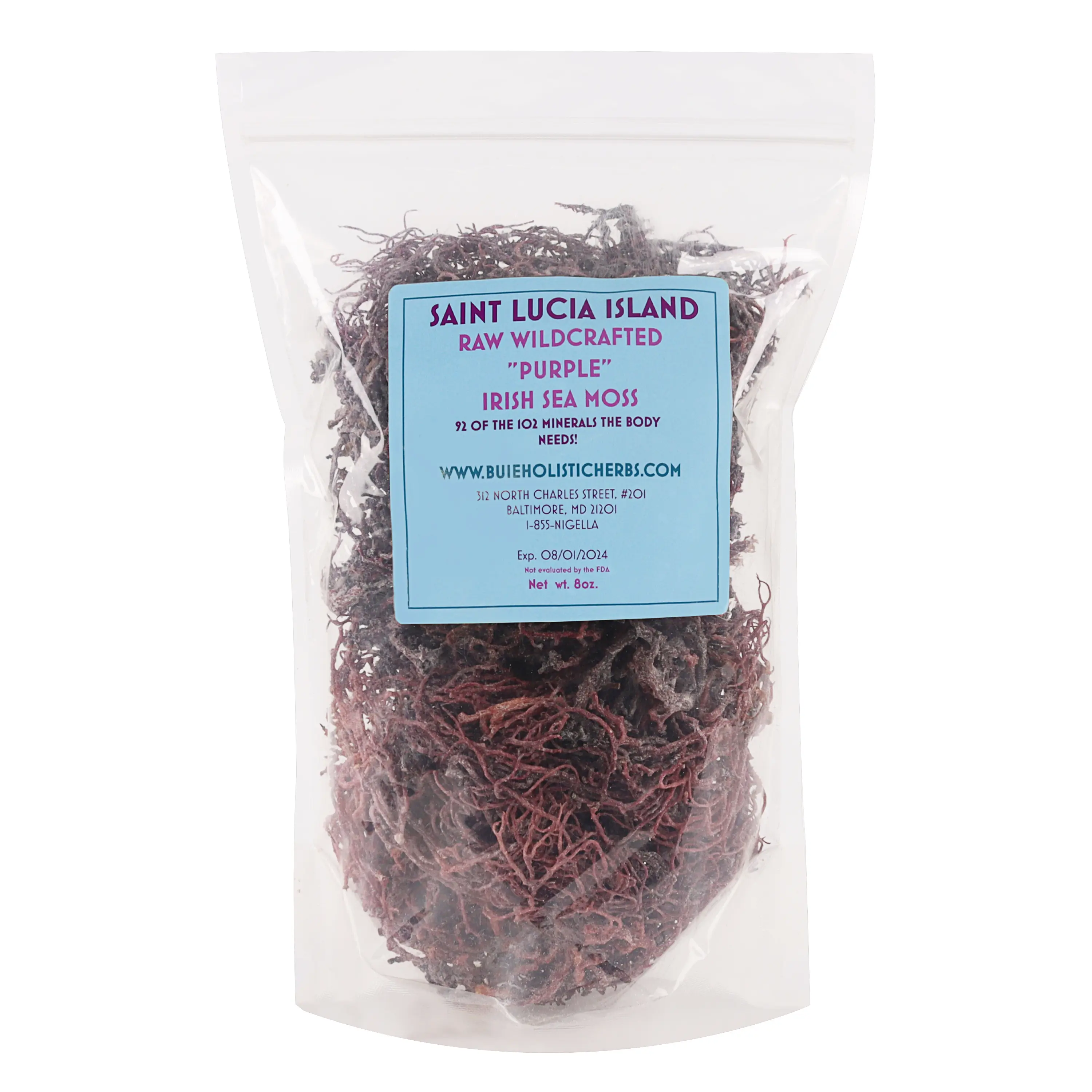 Purple Irish Sea Moss | Organic Raw Sea Moss | Make Gel | Purple Sea Moss | Enriched with Minerals & Nutrients