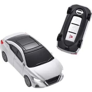 for Nissan Key Fob Cover Key Shell upgraded version with lamp, compatible with Nissan Altima Maxima Sentra Armada Pathfinder Rogue Smart Remote Key and Key 2/3/4/5 Button-White