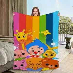 Baby Security Flannel Blanket cute Hypoallergenic Plush Fabric Ultra Gentle For Newborns Machine Washable Safe Nursery Stroller Essential Perfect For Daily Use Cozy Comfort Guaranteed Cartoon Circus Pattern Throw warm nap soft home