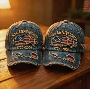 1776-2026 250th Anniversary Patriotic Hat - Distressed Denim US Flag Baseball Cap.Summer vibes High Quality Hat Couple Hats