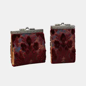 Burnout Velvet Wine Card Wallet Burnout Velvet Wine Card Wallet