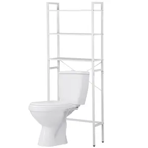 Segawe MDF Wood Over-the-Toilet Storage Rack - 3-Tier Bathroom Shelf with X-Shaped Stability, Large Storage Space, White Home Decor