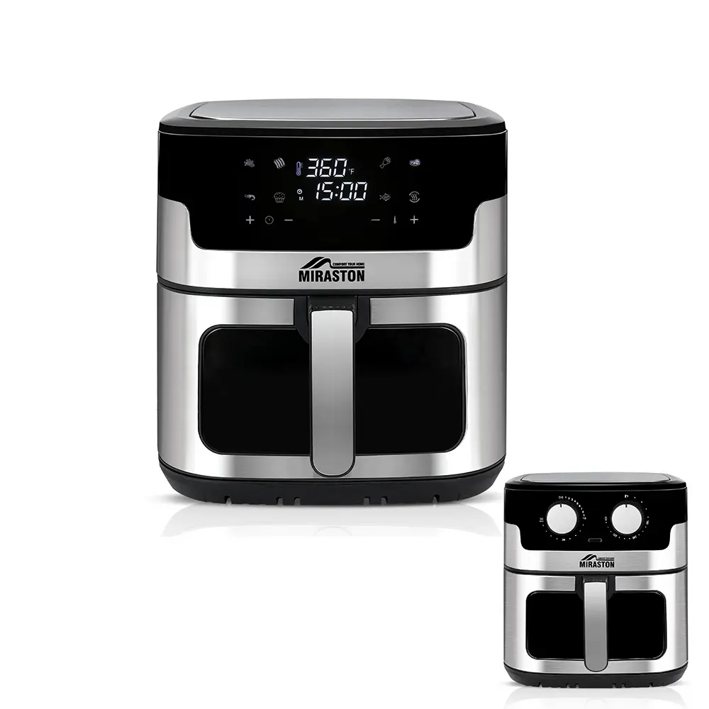 MIRASTON 8.5QT Large Digital Air Fryer - Countertop Fryer with Visible Cooking Window, Stainless Steel Build, Nonstick Basket, Dishwasher-Safe Design, 1500W Power, Airfryer