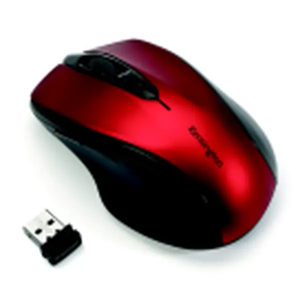 Kensington Pro Fit Optical Mid-Sized Right-Handed Wireless Ergonomic Mouse - Ruby Red Computer Accessory, Contour Ergonomic Design, Storable Nano Receiver, HD Optical Sensor for Precise & Responsive Control, Contour Ergonomic Mouse