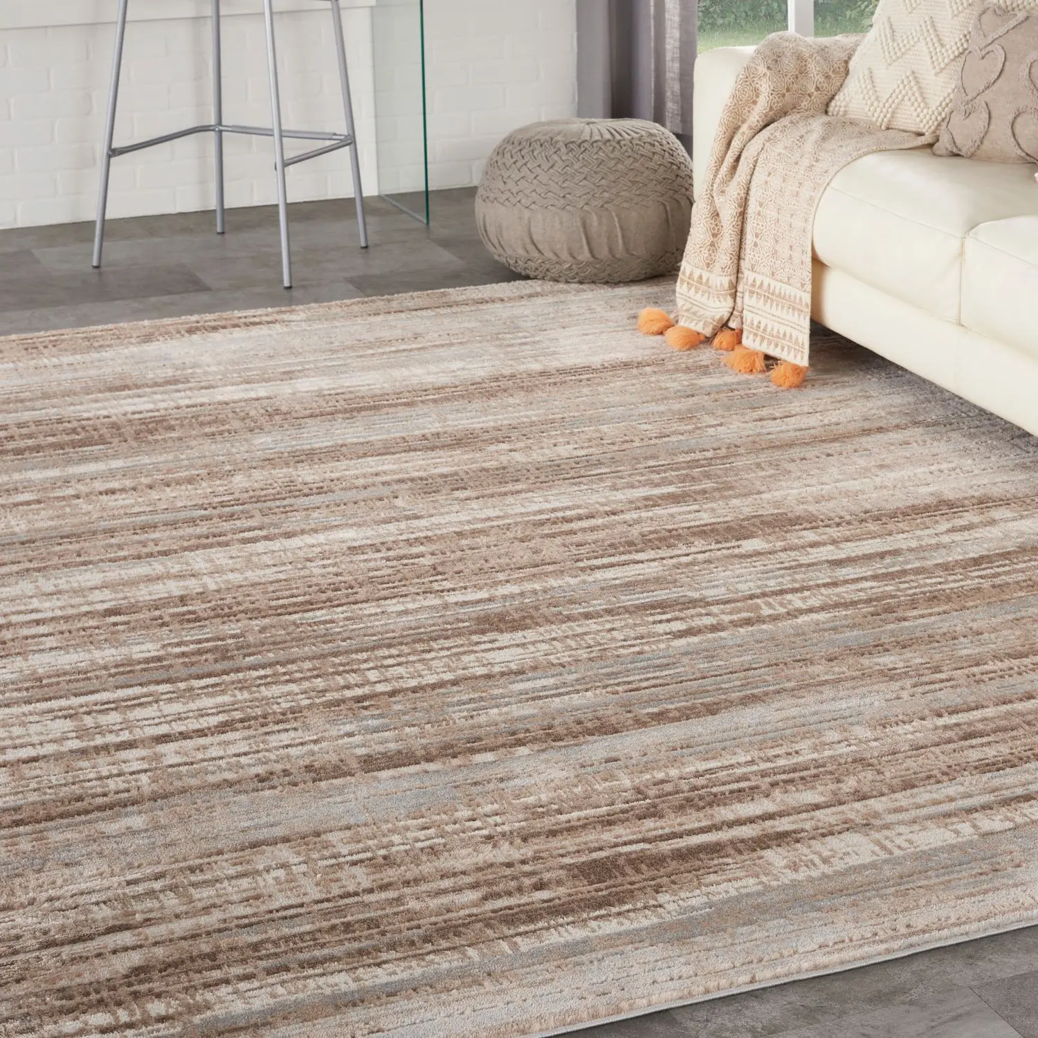Nourison Elation Modern Chic Striped Area Rug, Durable Indoor Use Carpet for Home Living Spaces, Stripes