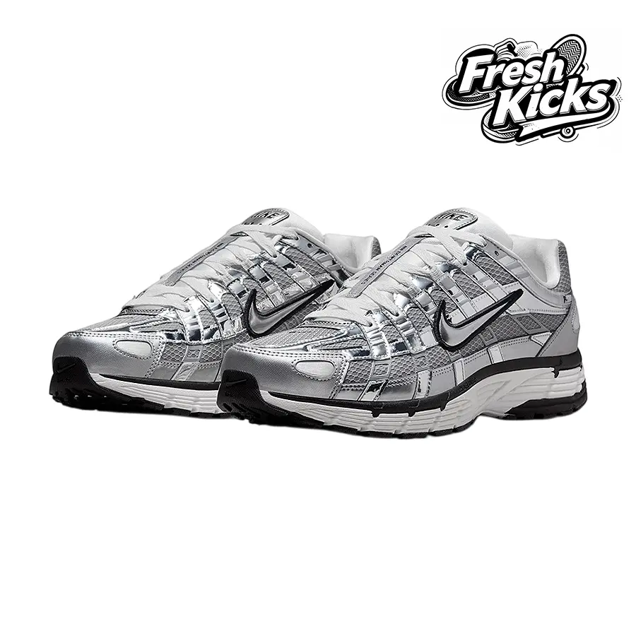 Nike P-6000Metallic Silver– Men's Lifestyle Sneakers – shoes for man  - Running Shoes, Lightweight Shock-Absorbing Comfort, Breathable Everyday Fit, Gym Training to Street Casual Wear - Black Friday - CN0149 001